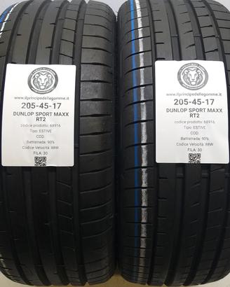 2 GOMME 205 45 17 DUNLOP A68916