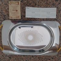 Vassoio acciaio inox 18/10 e oro zecchino