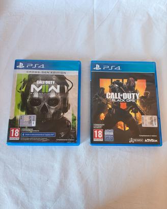 Lotto COD Modern warfare 2 e Black ops 4 PS4