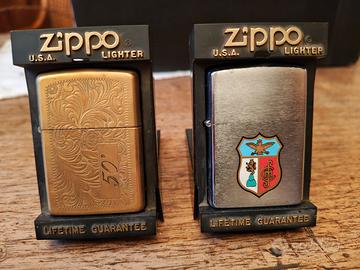 2 accendini Zippo anni 80/90 originali con scatola