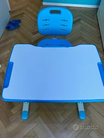 Set scrivania e sedia per studio bambini 3-10 anni