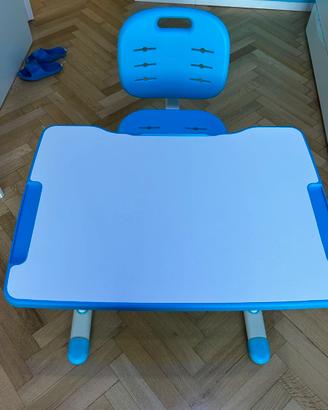 Set scrivania e sedia per studio bambini 3-10 anni