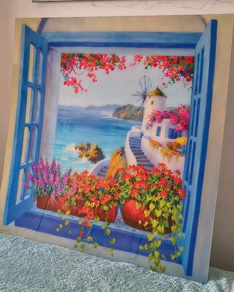 Quadro tela canvas e vetro acrilico