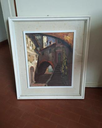 Dipinto su tela Vicolo sul mare 1973 F. Campese 19