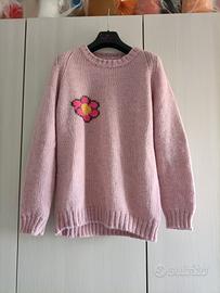 Maglione donna in lana con ricamo