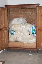 MOBILE LEGNO MASSICCIO ANTICO DARESTAURARE + LANA