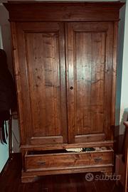 Armadio abete due ante