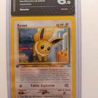 Carta pokemon Eevee 38/75 1° edizione gradata