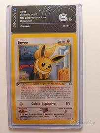 Carta pokemon Eevee 38/75 1° edizione gradata