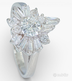 Anello  Oro bianco - 1.00ct.  Diamante (Naturale)