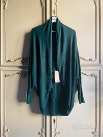 Cardigan  misto cachemire verde petrolio tg.U