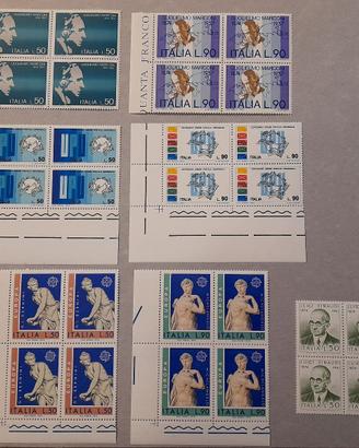 francobolli in quartine d'angolo o bordo foglio