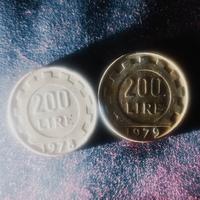 Coppia 200 lire 1978 e 1979 rare