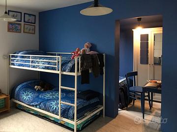 Letto a castello ragazzi in metallo bianco 180x80