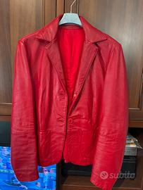 Giacca in pelle rossa