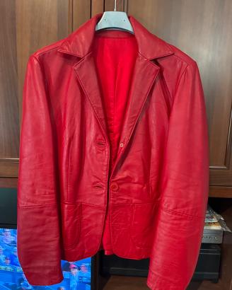 Giacca in pelle rossa