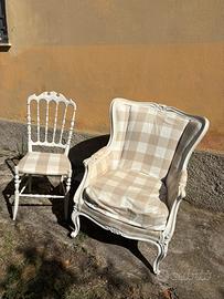 Poltrona vintage stile Luigi Filippo Shabby Chic