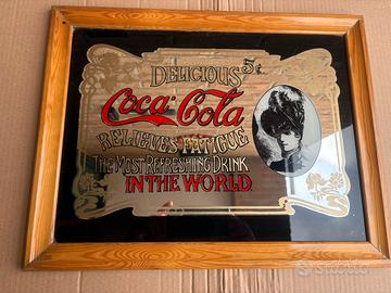 QUADRO A SPECCHIO COCA COLA ANNI 80 misure 35x45