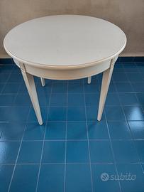 Tavolo rotondo in legno laccato bianco/avorio Ø 90