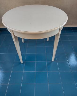 Tavolo rotondo in legno laccato bianco/avorio Ø 90