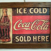targa in legno coca cola