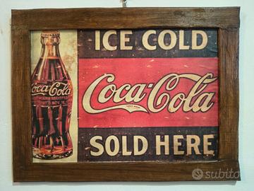 targa in legno coca cola