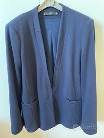 Blazer blu in cotone Mango