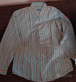 Camicia GREEN LEAVES verde a righe mis. XL