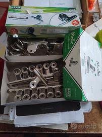 MOLLE FERMACARTE ACCIAIO CROMATO 14 +11 PEZZI