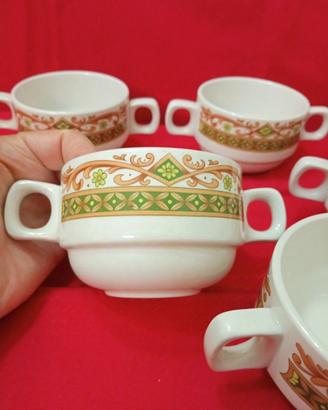 sei grande tazze in porcellana inglese