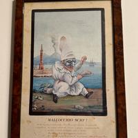 Quadro cornice Pulcinella Napoli malocchio