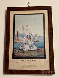 Quadro cornice Pulcinella Napoli malocchio