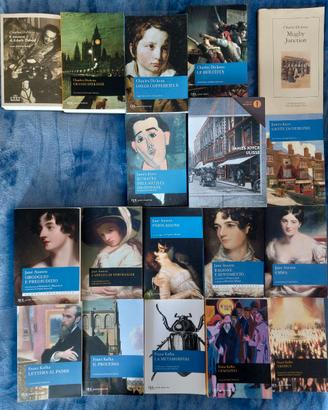 Libri J. Austen + F.Kafka + C. Dickens + J.Joyce