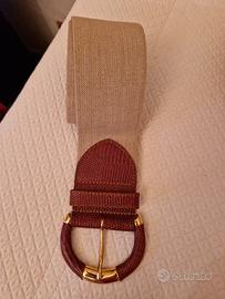 Cintura elasticizzata beige e marrone 