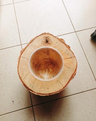 vaso in legno 