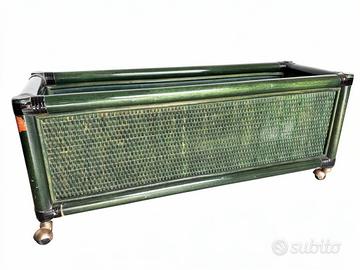 Fioriera Vintage anni ‘80 rattan verde