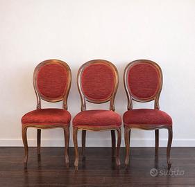 3 SEDIE A MEDAGLIONE LUIGI FILIPPO