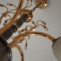 lampadario in vetro e ottone