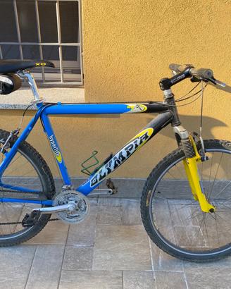Mountain bike Olimpia monoammortizata gialla/blu