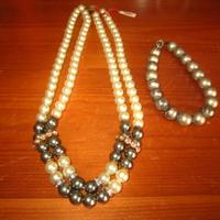 Girocollo perla bigiotteria - braccialetto argento