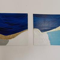 Set 2 quadri stile moderno astratto