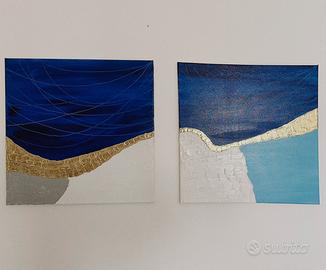 Set 2 quadri stile moderno astratto