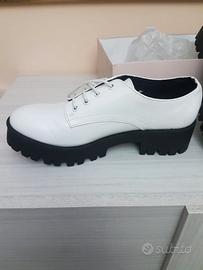 Scarpe donna stringate bianche lucide Obsel 38