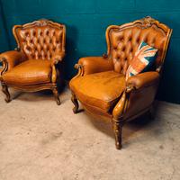 Coppia poltrone Chester Chesterfield in cuoio uk