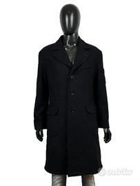 Armani Jeans Cappotto Lana Nero Uomo Tg 48 L