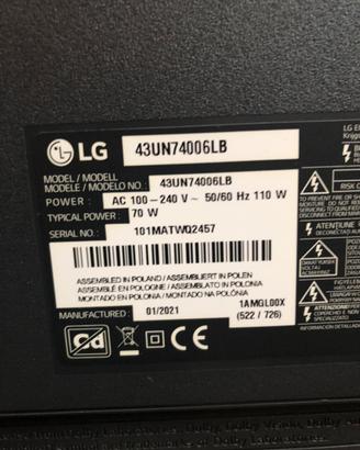 Tv lg 43"
