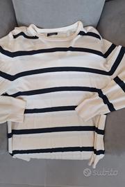 Maglione cotone uomo bianco/blu Zara Man