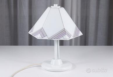 Lampada, abat-jour anni ’80 in vetro serigrafato
