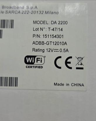 Modem / Router ADB DA 2200 Fastweb – Usato pari al
