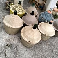 Boccioni in vetro verdi e uno trasparente 